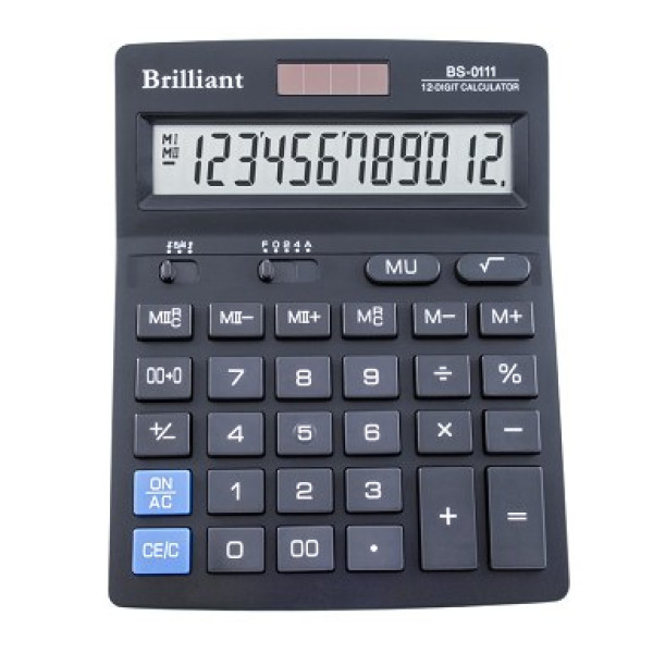 Калькулятор "Brilliant" /BS-0111/ настол.12-разр,2 пам.99*133