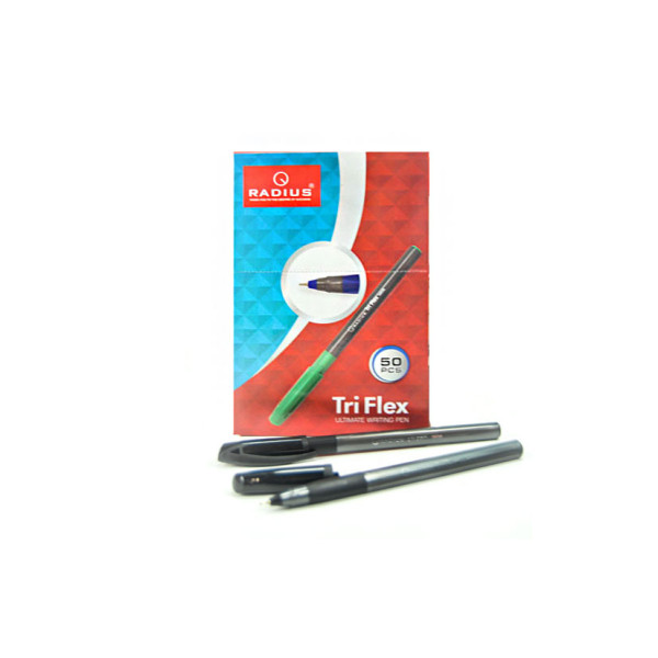 Ballpoint pen "Radius" /Tri Flex TT/ black, 0.7 mm TRIKUT. + rubber. flu (50/2000)