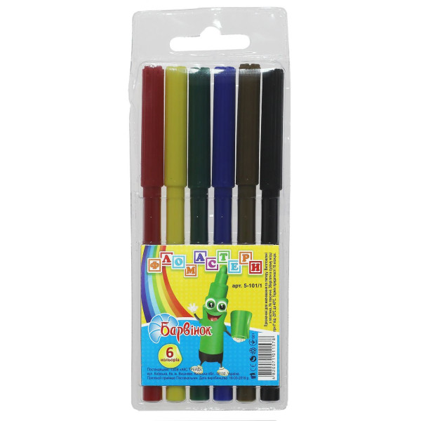 Pens "Pervinok" 6 pcs. /5-101/1/ "Smilies" (1/24/480)