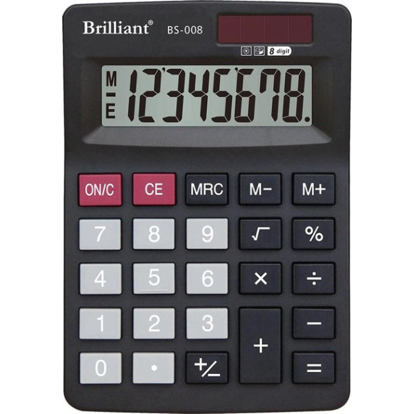 Калькулятор "Brilliant" /BS-008/ настол.8-разр.1пам.127*88*26мм