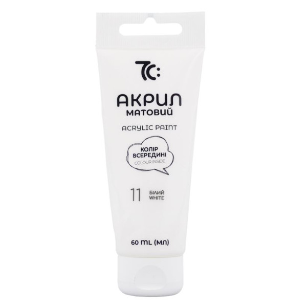 ACRYLIC for decoration "7C:" /7C50111/ White, matte, 60 ml in a tube (1/4)
