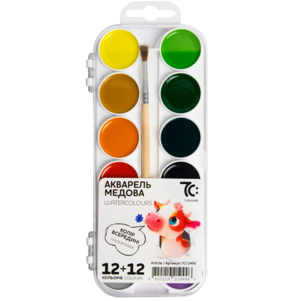 Watercolor "7C:" PLASTIC 24 pcs. /7C12406/ with/no (1/12)