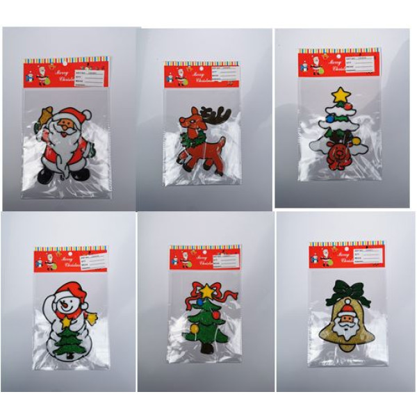 Silicone window stickers "JO" /6244-1/ "New year" 15*24cm (1/12)