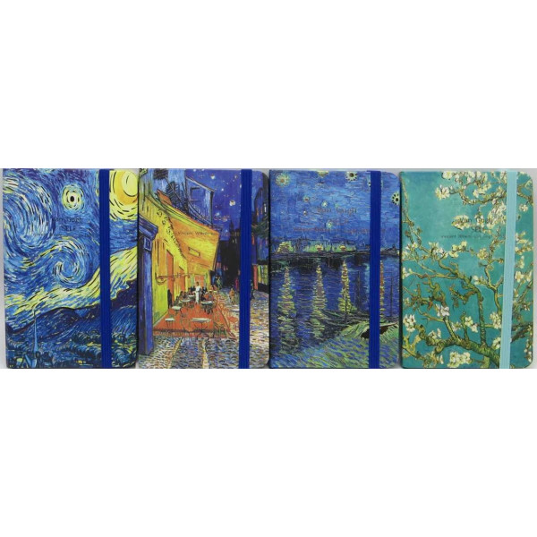 Notebook 14.5*21cm/80 sheets. /5703-22/ on an elastic band incl. short song "Van Gogh", # mix (1/16)