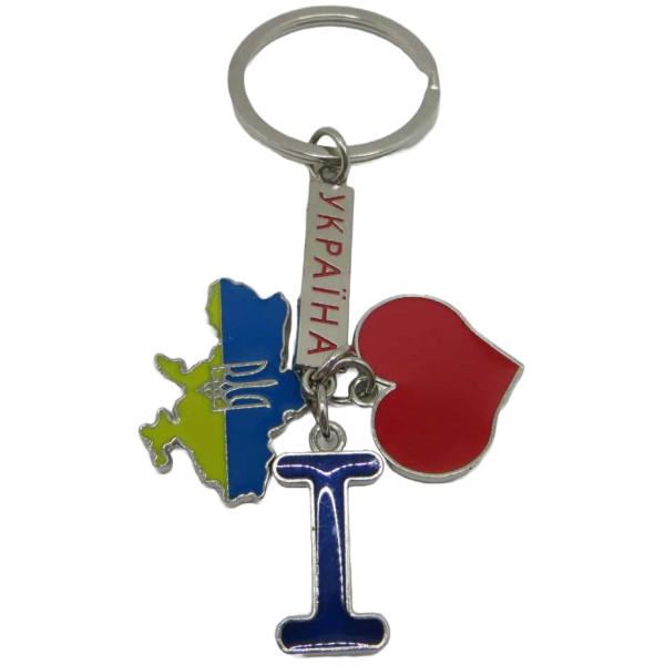 Metal keychain /058-3/ "love Ukraine -3 pendants" (1/12)