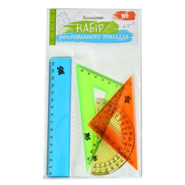 Set of rulers "Yes" /370264/ /lin.15; tr. 11; tr. 8; transp./ transparent col. (1/24)