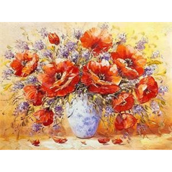Алмазна мозаїка "Go to art" /177037/ "Букет з маками" 40*50см на підрамнику