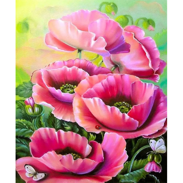 Алмазна мозаїка "Go to art" /178783/ "Рожеві маки" 40*50см на підрамнику