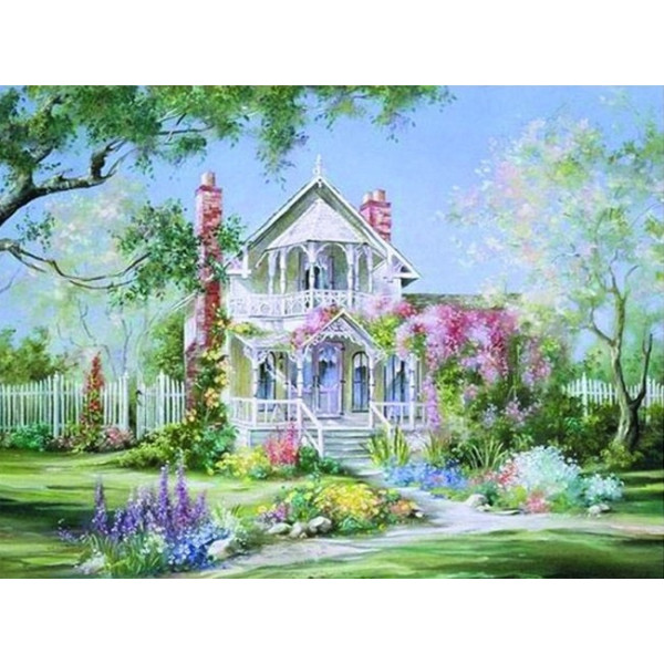 Алмазна мозаїка "Go to art" /178841/ "Романтичний будиночок" 40*50см на підрамнику