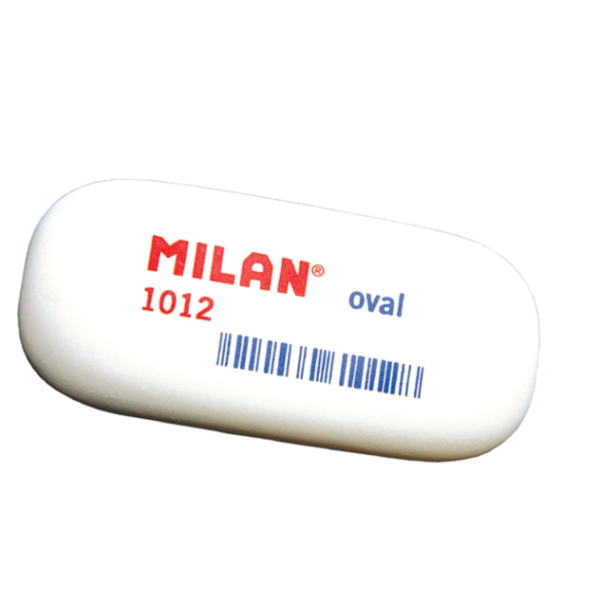 Гумка "MILAN" /1012/ овальна біла 6,2*2,8*1,2см (12/300)