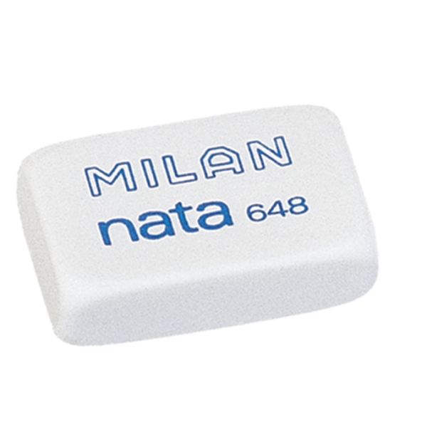 Гумка "MILAN" /648/ "NATA" прямокутн., біла, 2*3см  (48/1200)