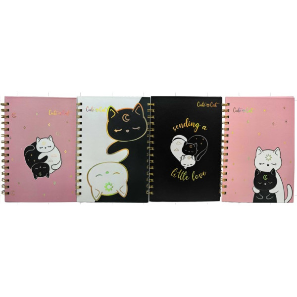 Notebook A5/80 sheets /1813-23/ on the spiral "Cats" tv. incl., mix