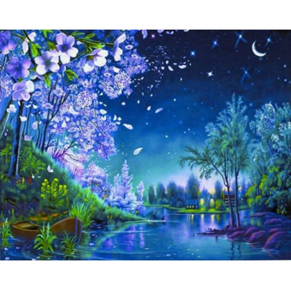 Diamond mosaic "Go to art" /187036/ "Magic Bay" 30*40 cm on a stretcher