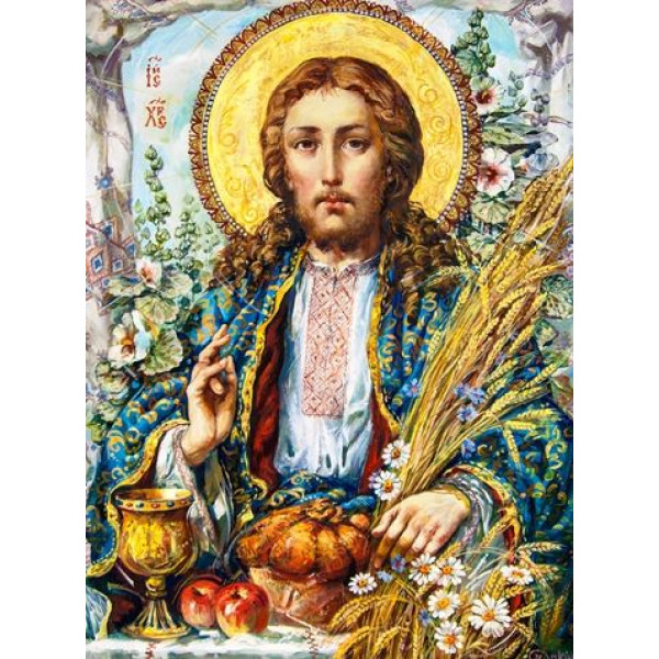 Diamond mosaic "Go to art" /177283/ "Jesus Christ" 30*40 cm on a stretcher