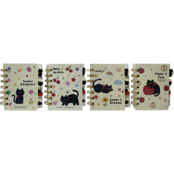 Notebook 10.5*9cm/77 sheets. /103-54/ on a spiral with dividers "Cats" (1/24)