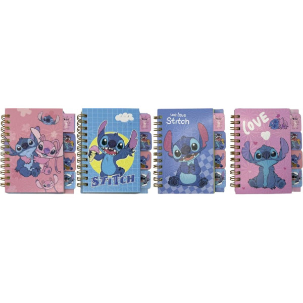 Notebook 11.5*9 cm/80 sheets. /SC-28-1/ on a spiral with dividers "Stitch" (1/24)