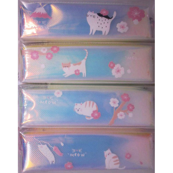 Pencil case - space. hologram /682/ "White kitten" mix4 (1/72)