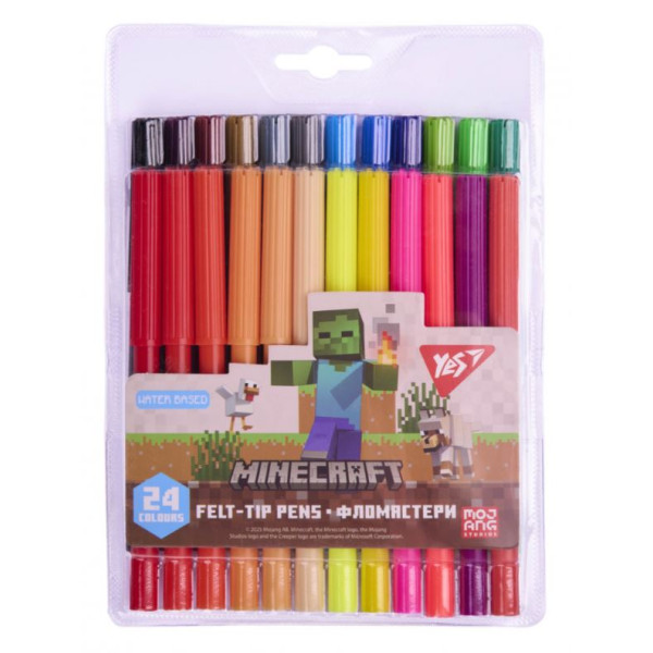Felt-tip pens "YES" 24 pcs. /650571/ "Minecraft" (1/12/96)