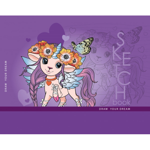 Sketchbook 148x105/48 sheets. "ASH" Clean, mat.lam. TV Appl. dis. 21598 (100g/m2) Unicorn (1/16)