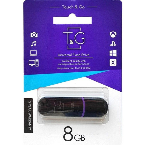 Флеш пам'ять "T&G" 8GB Jet серiя 012 чорна