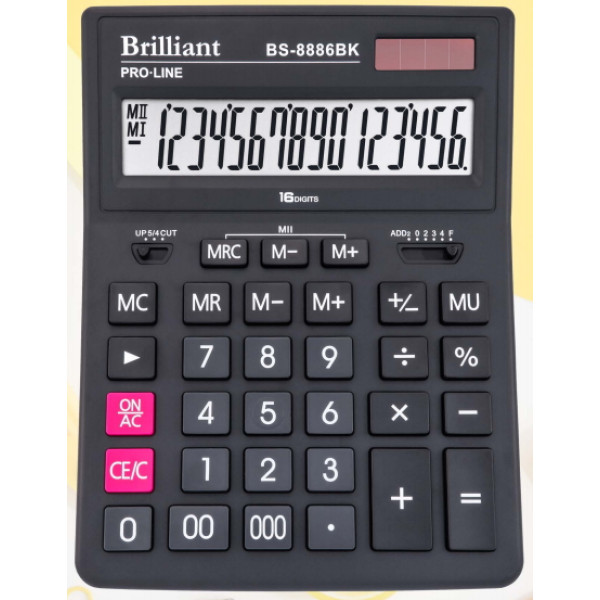 Калькулятор "Brilliant" /BS-8886BK/ настол.16-разр,2 пам.205*155