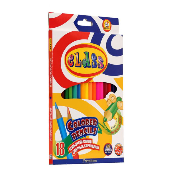 Colored pencils "CLASS" 18 col. /1618/2/ PREMIUM (1/8/160)