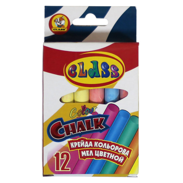 Colored chalk 12 pcs. round "CLASS" /7607/ 10*82mm (24/288)