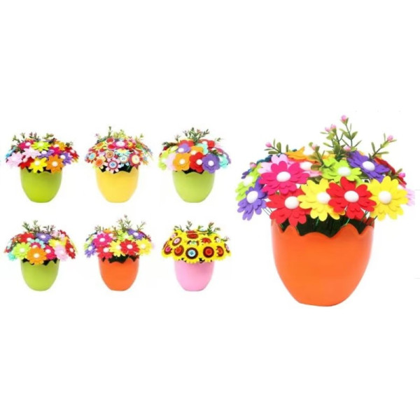 Set for creativity /1008-3/ "Make a vase with flowers" felt + buttons mix 9 (1/80)