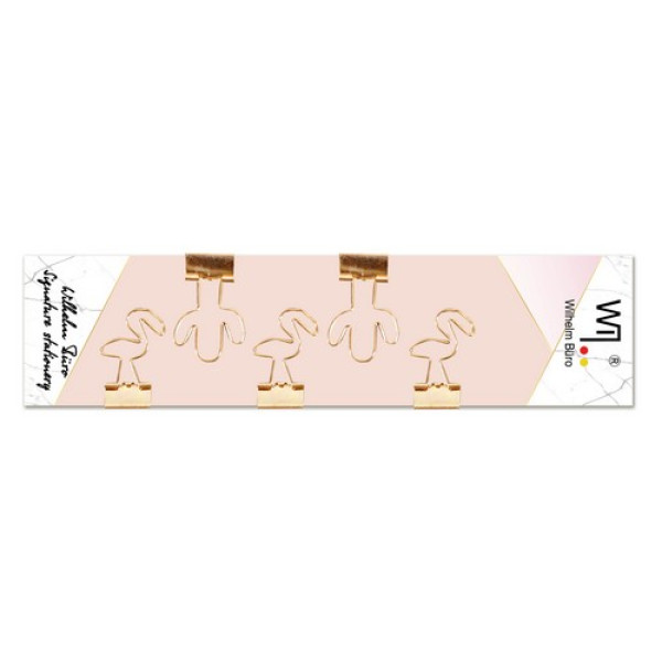 Set of binders 19mm "WB" /WB210/ 5 pcs per blister, fig.  rose gold (1/20)
