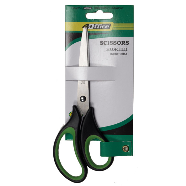 Universal scissors "4OFFICE" /4-367/ 16 cm, ergonomic. rubber handles (1/12)