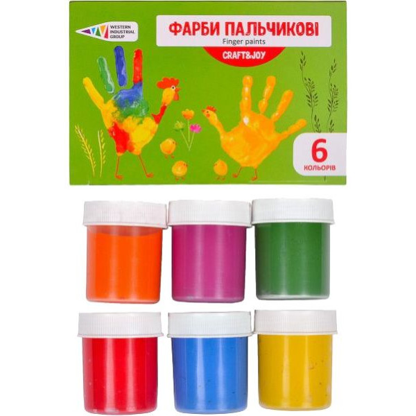 Finger paints "Gamma-N" /322074/Cr/ "Graft&Joy" 6 pcs x 40 ml.  (1/8)