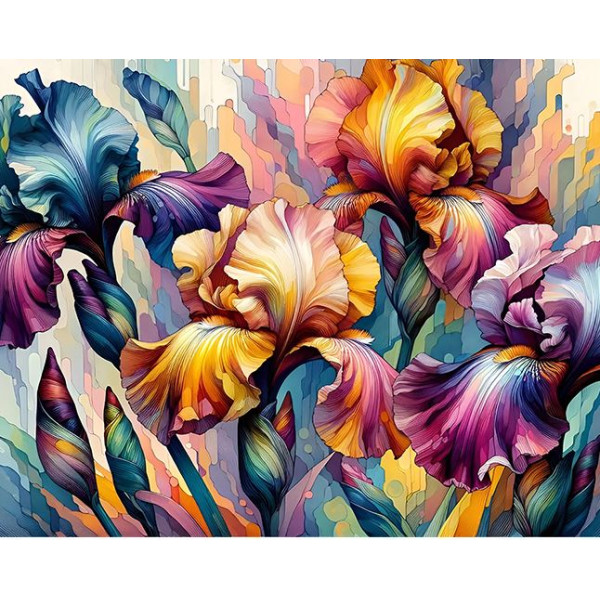 Diamond mosaic "Go to art" /187089/ "Enchanting irises" 40*50 cm