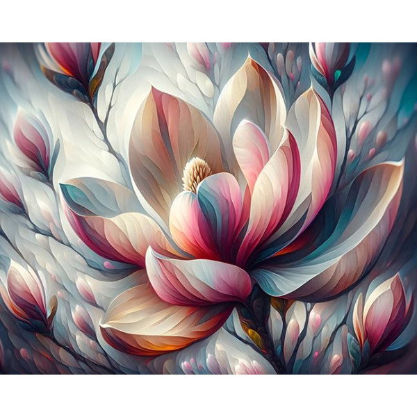 Diamond mosaic "Go to art" /187090/ "Fantastic magnolia" 40*50 cm