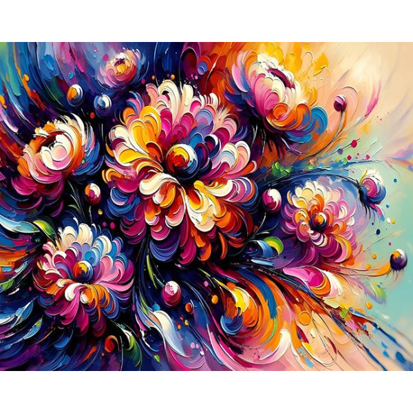 Diamond mosaic "Go to art" /187095/ "Enchanting dahlias" 40*50 cm