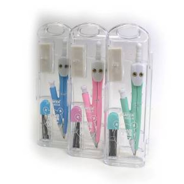 Compass "JO" /8052JF/ 3 pcs. (circus + eraser + fingerboard) (1/12)