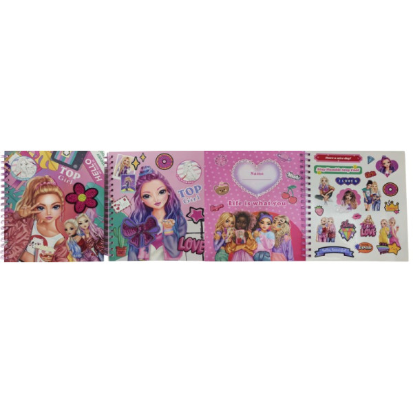 Coloring album 24*20 cm/32 sheets. /668-1/ "Top Model"+stickers 1 sheet. mix (1/60)