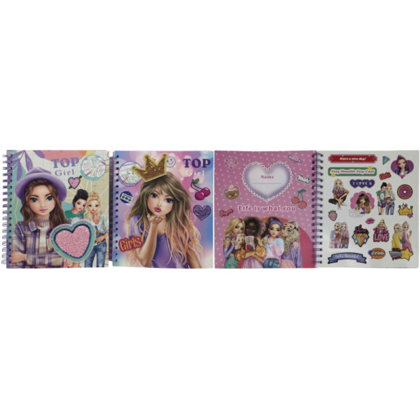 Coloring album 24*20 cm/32 sheets. /668-3/ "Top Model-heart"+stickers 1 sheet. mix (1/60)