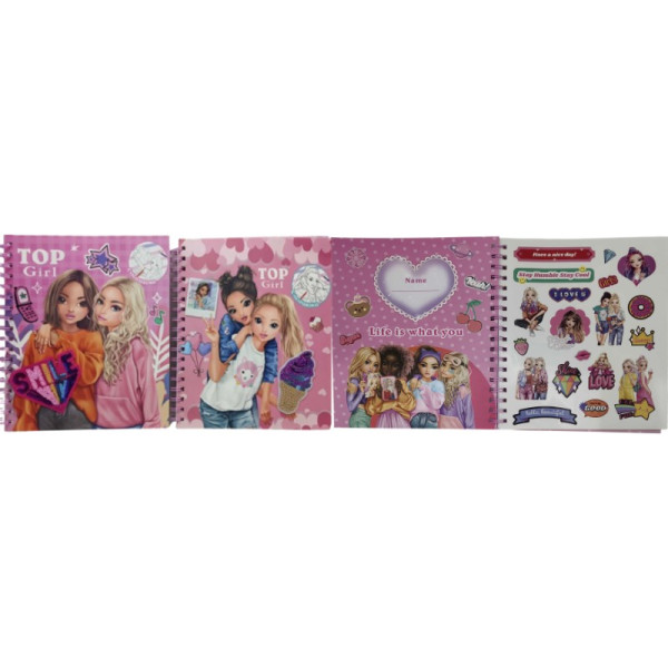 Coloring album 24*20 cm/32 sheets. /668-2/ "Top Model Girlfriend"+stickers 1 sheet. mix (1/60)