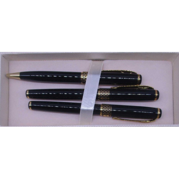 Gift pen 3 pcs. "Sonata" /BRF-68-2/ ballpoint + roller + pen Black cor. 601