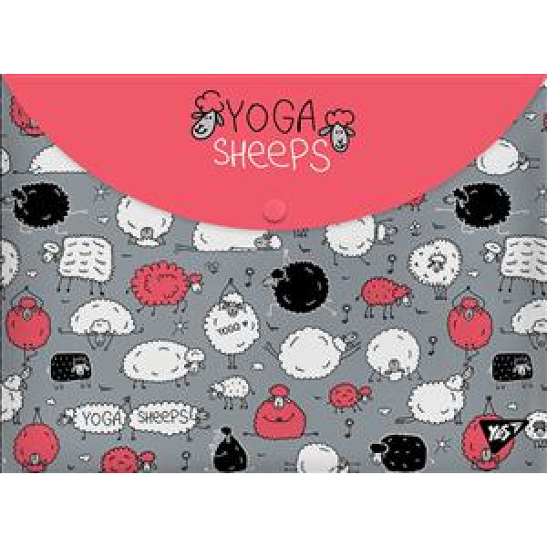 Envelope folder on A4 button "YES" /491638/ "Yoga sheep" (1/12/60/120)