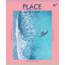 Тетрадь уч. "YES" 24арк. # / 763256 / мат. ламинация + фольга синяя + УФ-выб. Place of the best (10/160)