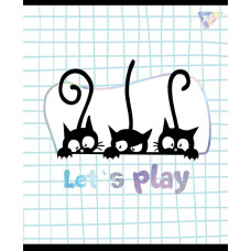Зошит уч. "YES" 12арк.# /765142/ "Playful kitties" софт-тач+фольга срібло голограф. (10/250)