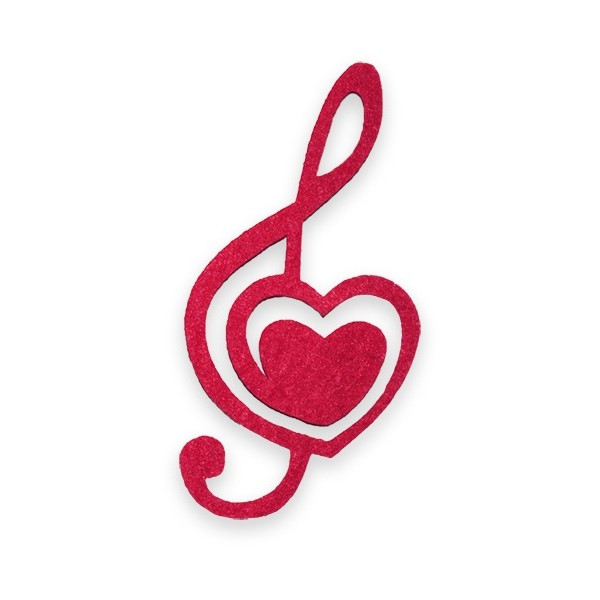 Blank "Diamond handles" /120343/ "Treble clef", 8 cm, crimson, 30 pcs. in a package