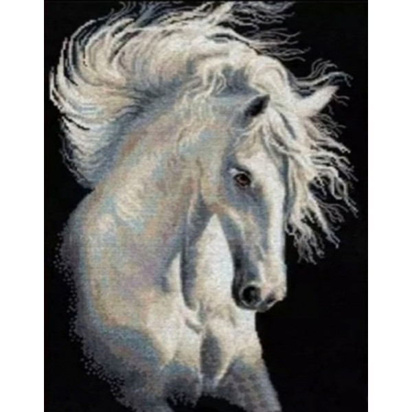 Diamond mosaic "Go to art" /178284/ "White horse" 40*50 cm