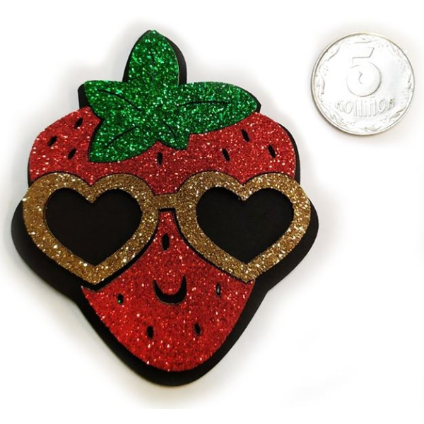 Blank "Diamond handles" /123085/ "Sweet strawberry", 8 cm, 10 pcs in a pack, MIX