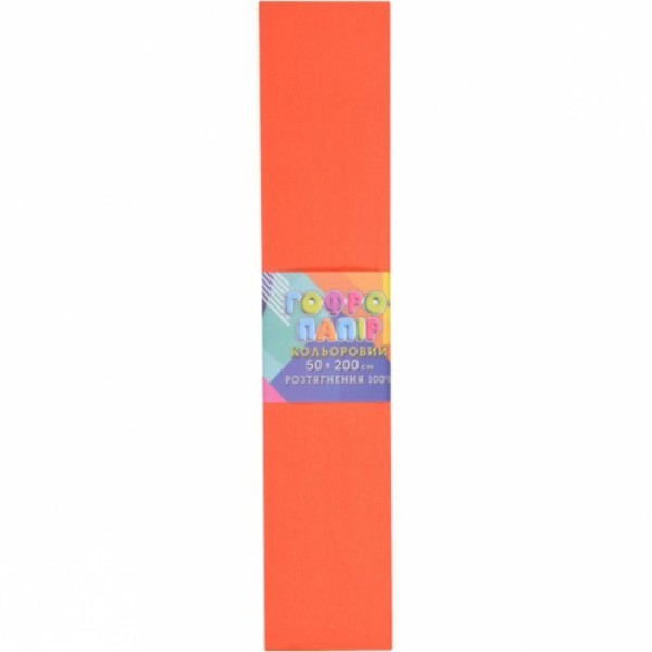 Corrugated paper 17g/m2 20% "Bourgeois" /CPF-80-90/ 50*200cm, red fluorescent (10/100)
