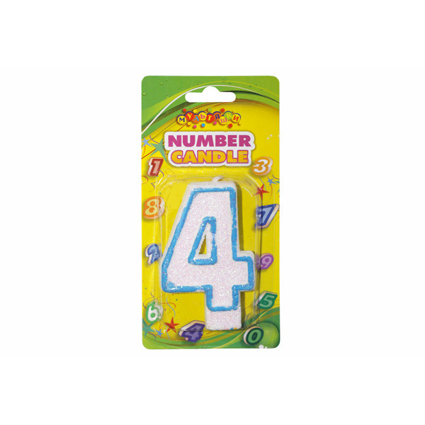 Candle - number "WB" /HS101-4/ "4" with circle contour (1/12)