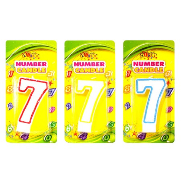 Candle - number "WB" /HS101-7/ "7" with circle contour (1/12)