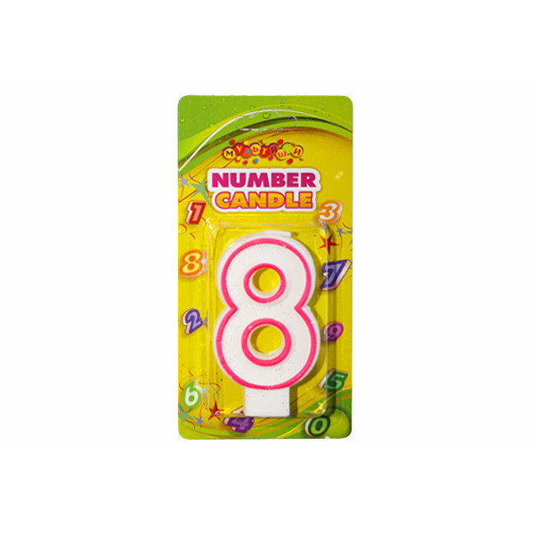 Candle - number "WB" /HS101-8/ "8" with circle contour (1/12)