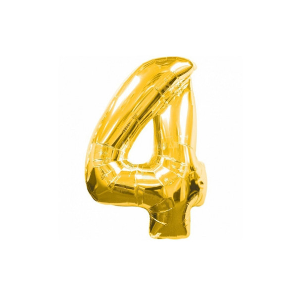 Number ball "WB" /8537g-4/ "4" gold, 75 cm